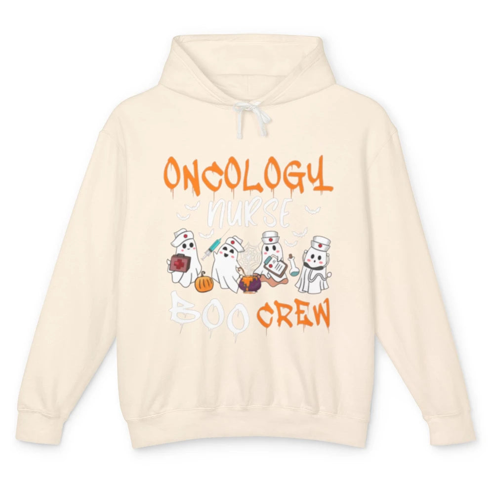 Funny Oncology Nurse Ghost Boo Crew Nursing Spooky Halloween Unisex Lightweight Hoodie