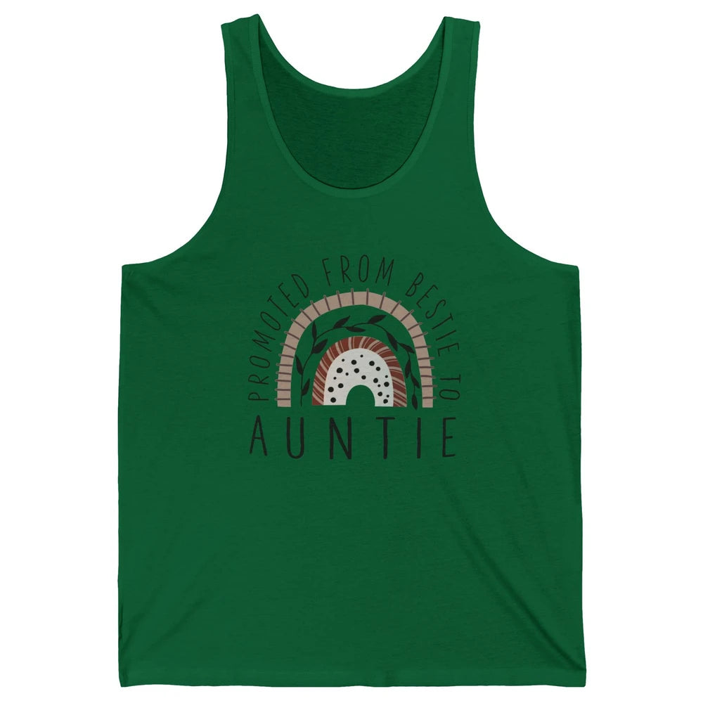 Rainbow Promoted From Bestie To Auntie Pregnancy Reveal Gift Unisex Jersey Tank