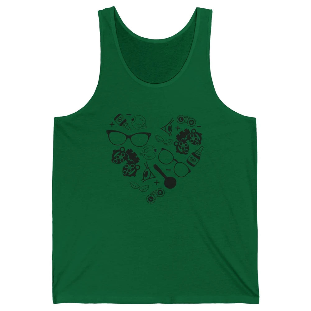Optometry Ophthalmic Technician Symbols Heart Optician Life Unisex Jersey Tank