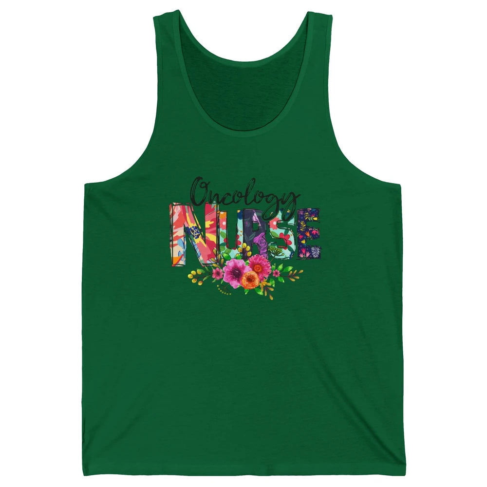 Oncology Nurse With Flowers Nurse Life Proud Oncology Nurse Unisex Jersey Tank