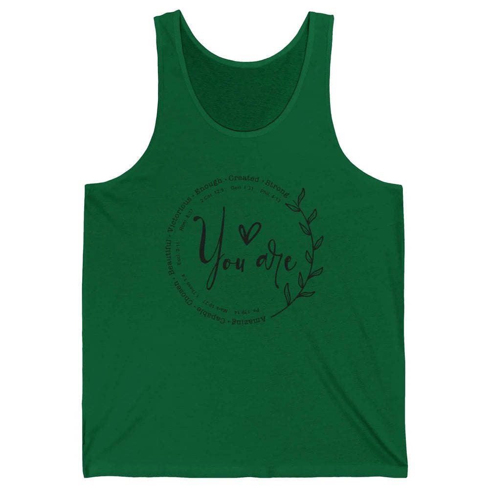 God Says You Are Bible Verse Christian Religious Jesus Faith Unisex Jersey Tank