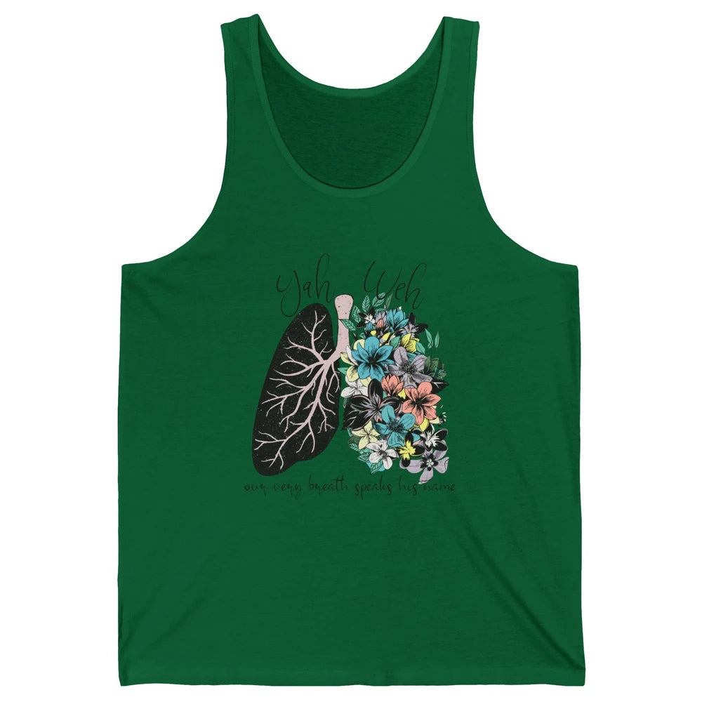Floral Lung Our Very Breath Speaks His Name YHWH Christian Unisex Jersey Tank