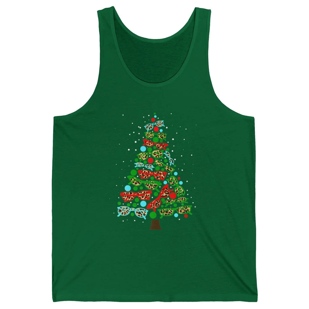 Optician Christmas Funny Xmas Tree Eyeglasses Optometrist Unisex Jersey Tank