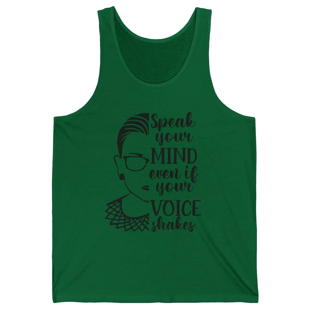 Retro Notorious RBG Speak Your Mind Even If Your Voice Shake Unisex Jersey Tank