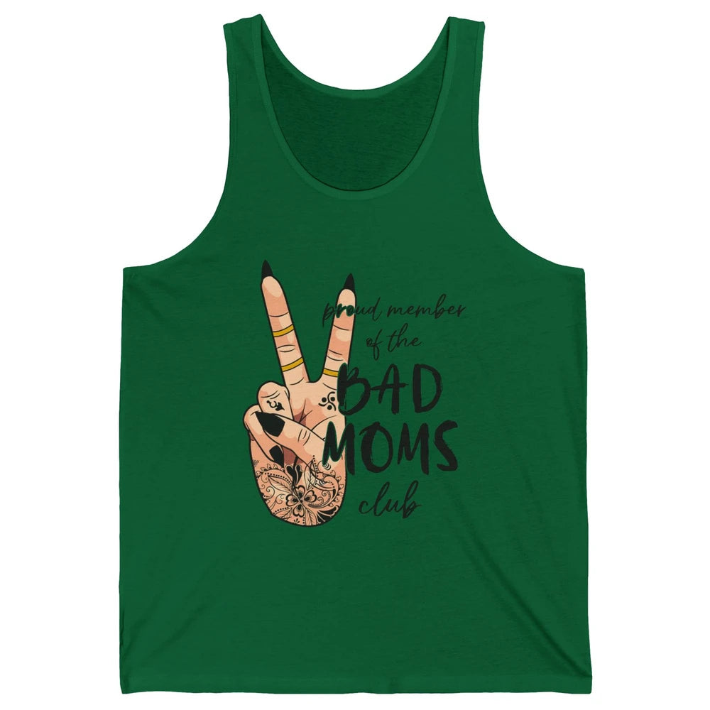 Funny Messy Bun Proud Member Of Bad Moms Club Tattoo Leopard Unisex Jersey Tank