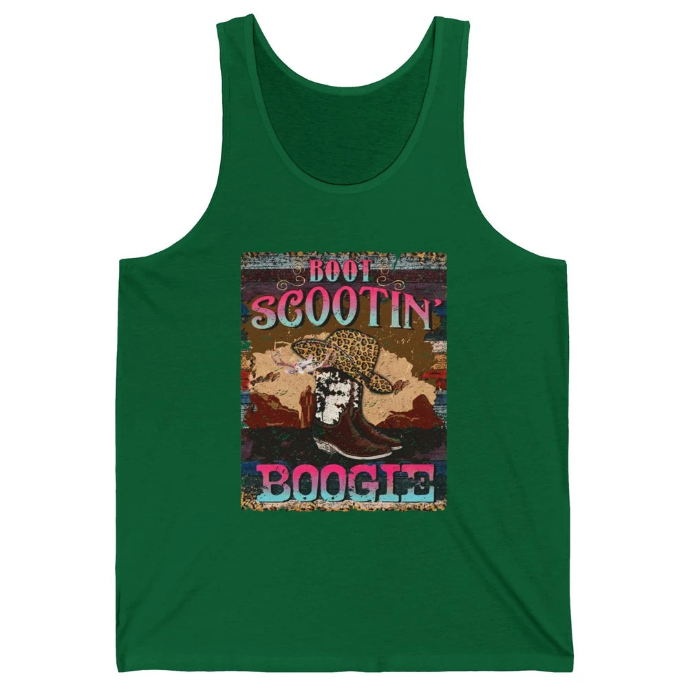 Leopard Cowboy Boots Hat Boot Scootin Boogie Western Country Unisex Jersey Tank