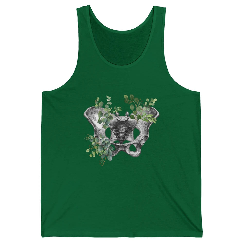 Floral Anatomical Pelvis Skeleton Doctor Medical Botanical Unisex Jersey Tank