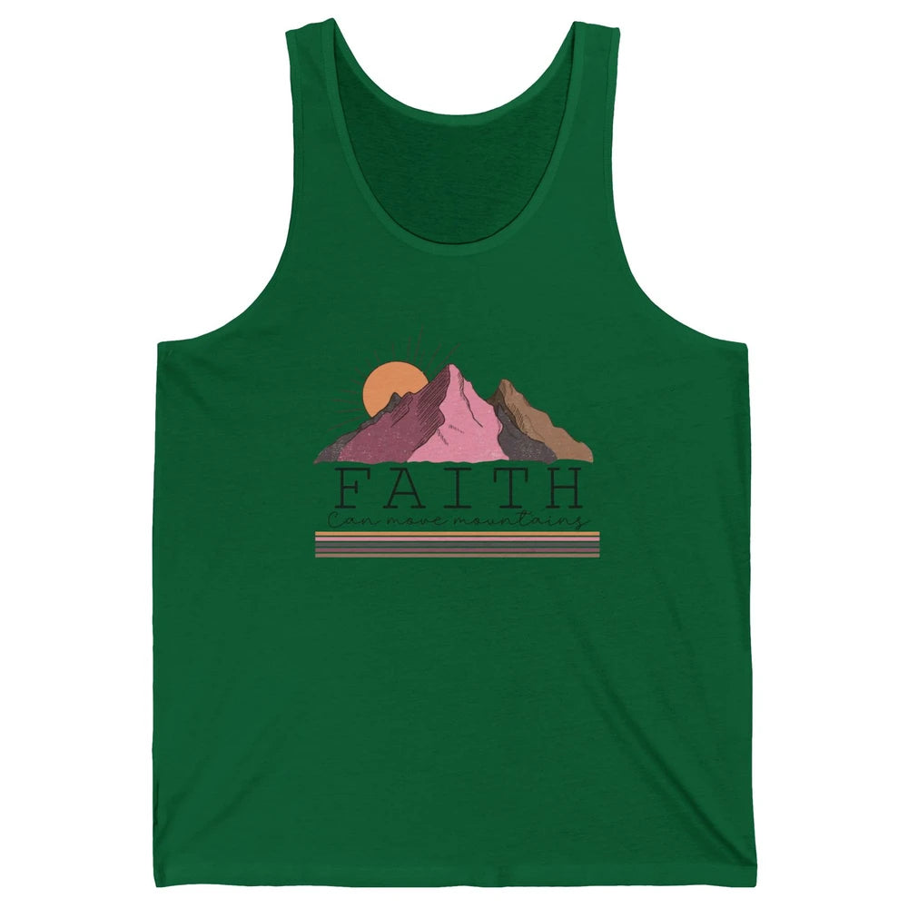 Faith Can Move Mountains Retro Christian Bible Verse Jesus Unisex Jersey Tank