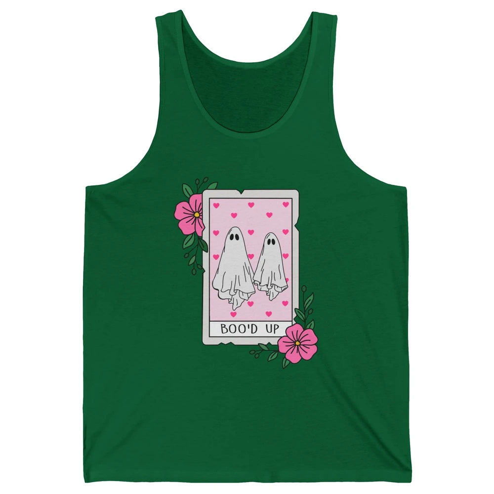 Floral Bood Up Tarot Card Valentines Day Spooky Ghost Couple Unisex Jersey Tank