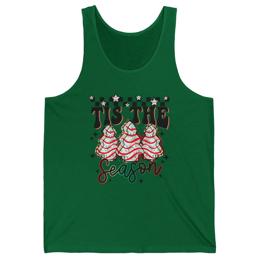 Funny Christmas Tree Cake Tis The Season Debbie Western Xmas Unisex Jersey Tank