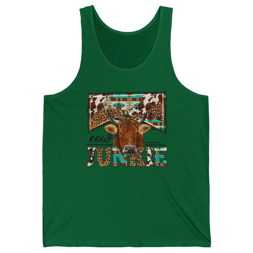 Retro Leopard Bandana Cow Junkie Western Country Farm Animal Unisex Jersey Tank