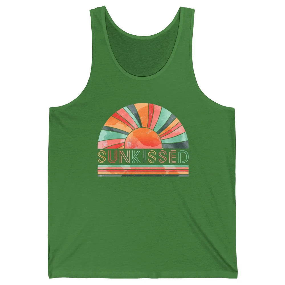 Retro Rainbow Sunkissed Summer Beach Life Vintage Boho Unisex Jersey Tank