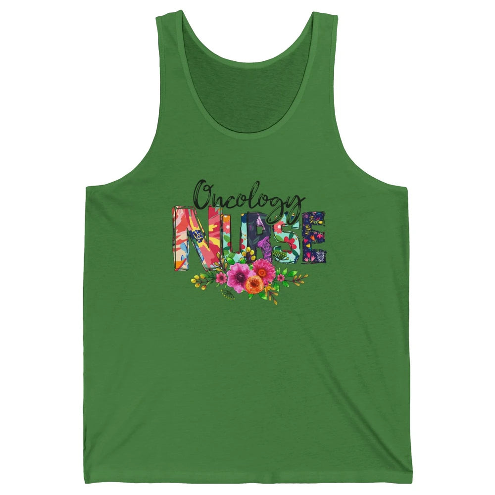 Oncology Nurse With Flowers Nurse Life Proud Oncology Nurse Unisex Jersey Tank