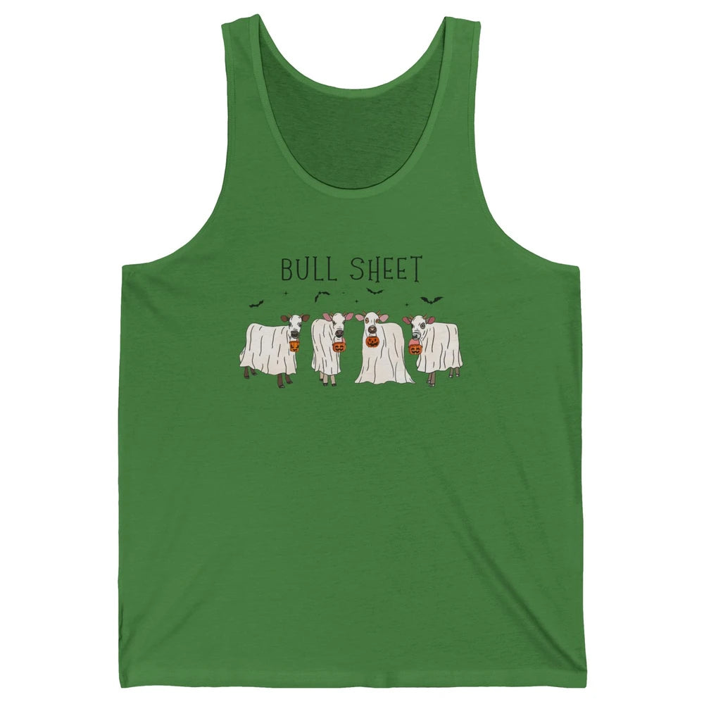 Funny Cow Ghost Pumpkin Bull Sheet Halloween Animal Costume Unisex Jersey Tank