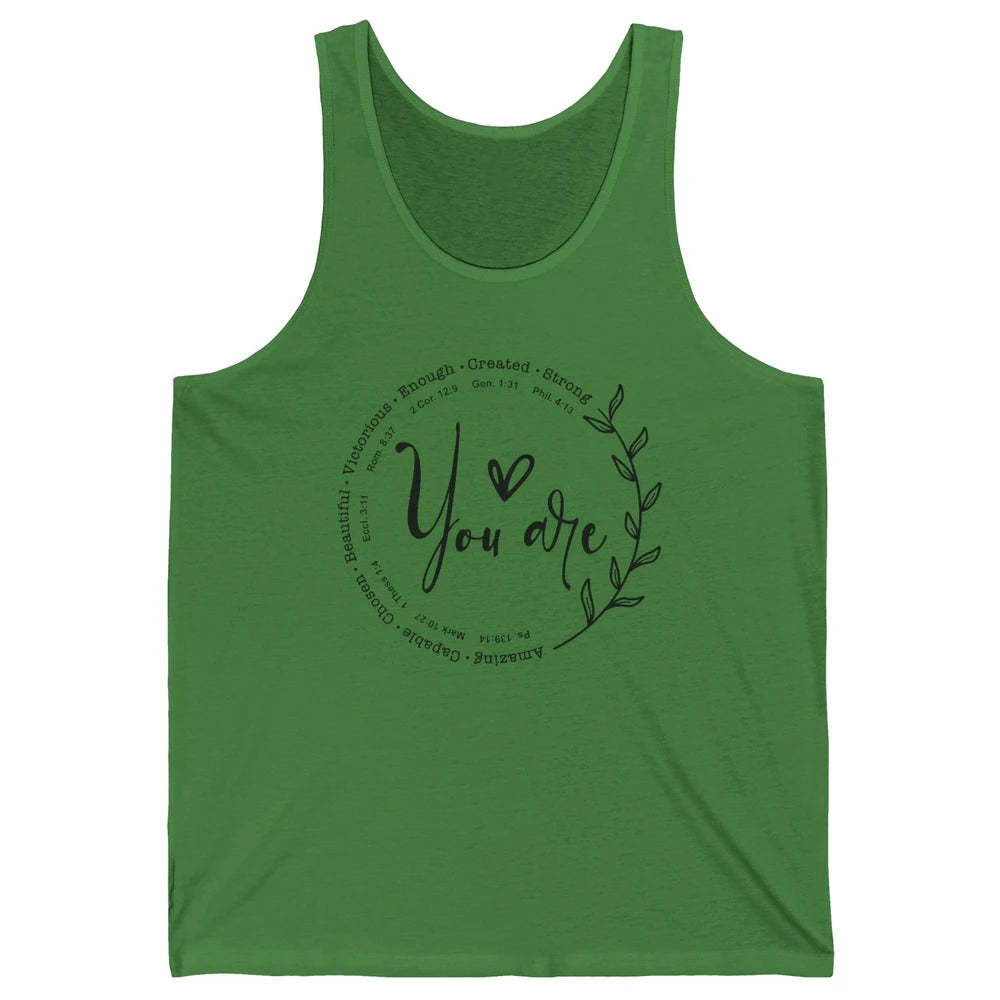 God Says You Are Bible Verse Christian Religious Jesus Faith Unisex Jersey Tank