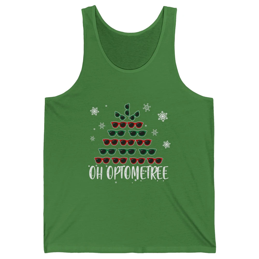 Optician Christmas Funny Xmas Tree Eyeglasses Optometrist Unisex Jersey Tank
