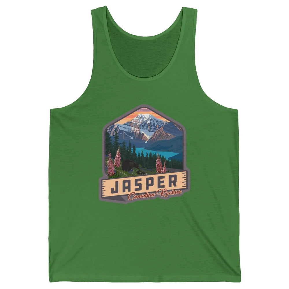 Jasper National Park Canadian Rockies US Parks Camping Unisex Jersey Tank