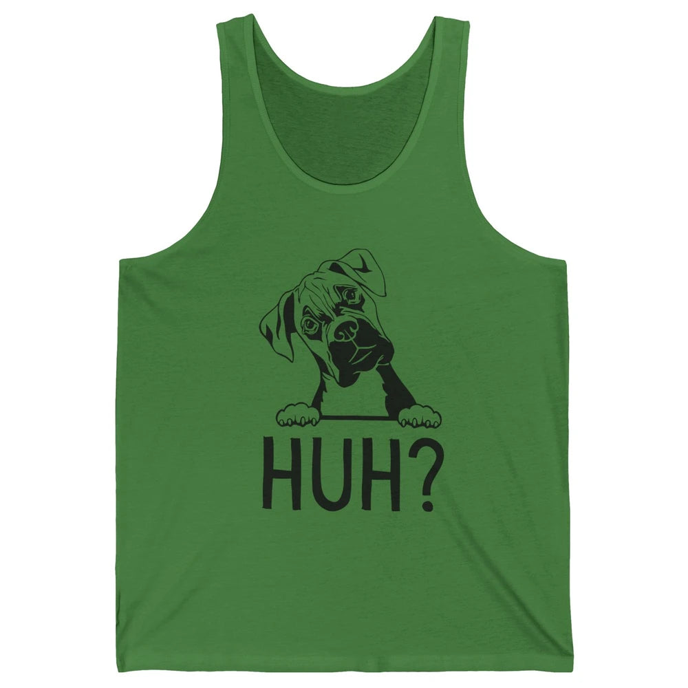 Funny Boxer Dog Black White Huh? Dog Boxer Lovers Gift Unisex Jersey Tank