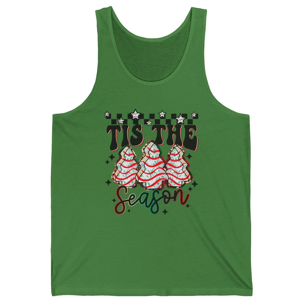 Funny Christmas Tree Cake Tis The Season Debbie Western Xmas Unisex Jersey Tank