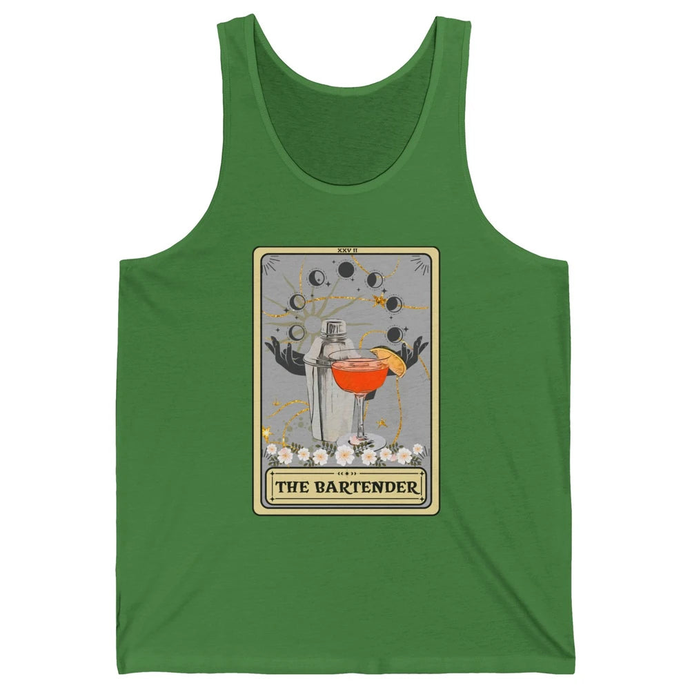 Retro The Bartender Tarot Card Barista Halloween Bartender Unisex Jersey Tank