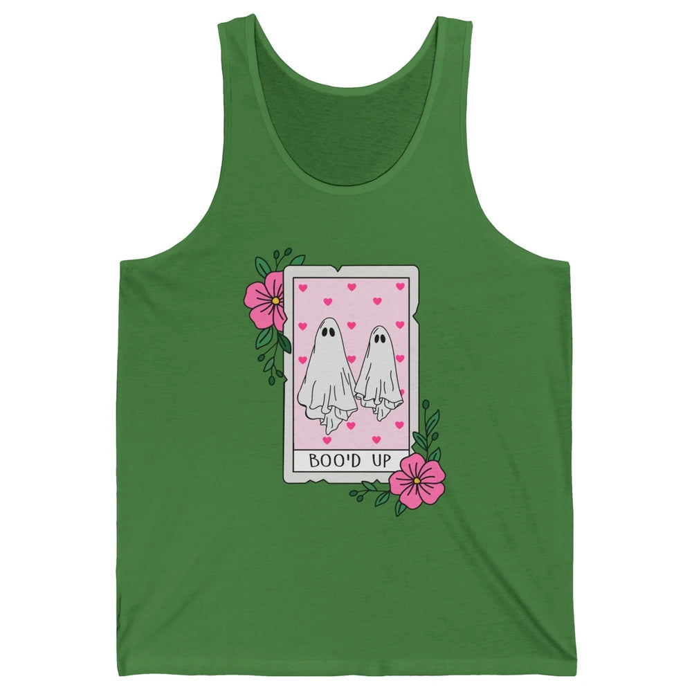 Floral Bood Up Tarot Card Valentines Day Spooky Ghost Couple Unisex Jersey Tank