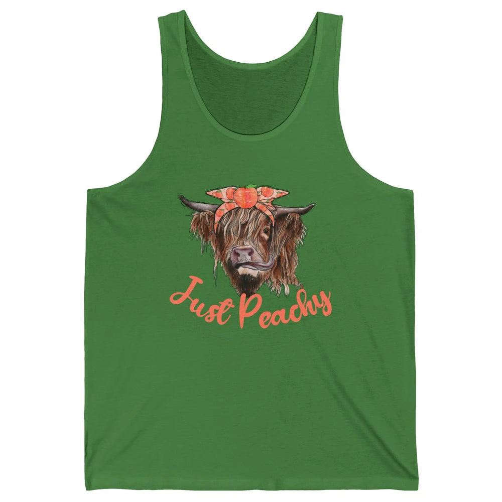 Highland Cow Bandana Just Peachy Western Country Peach Lover Unisex Jersey Tank