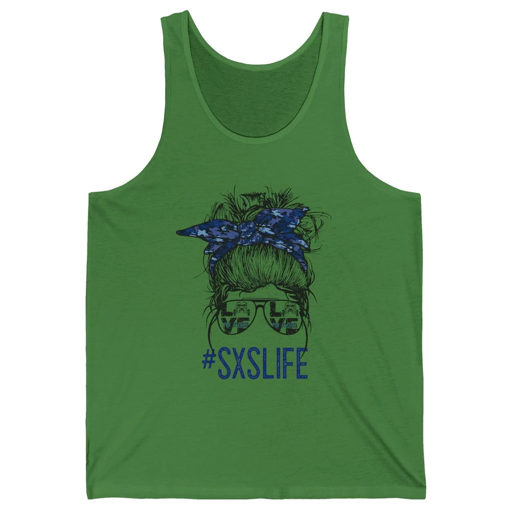 Messy Bun Hair SXS Life Side By Side Riders Girl Riding Gift Unisex Jersey Tank