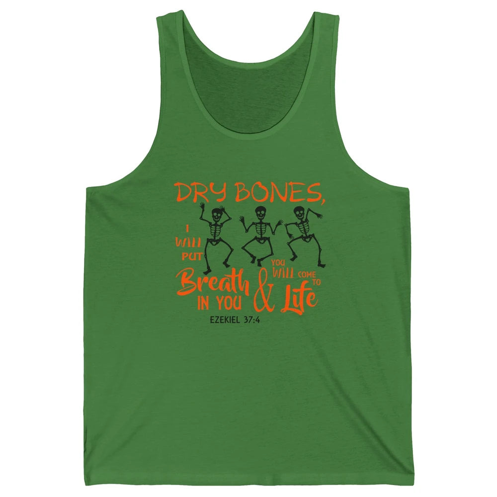 Dancing Skeleton Dry Bones Come Alive Halloween Christian Unisex Jersey Tank
