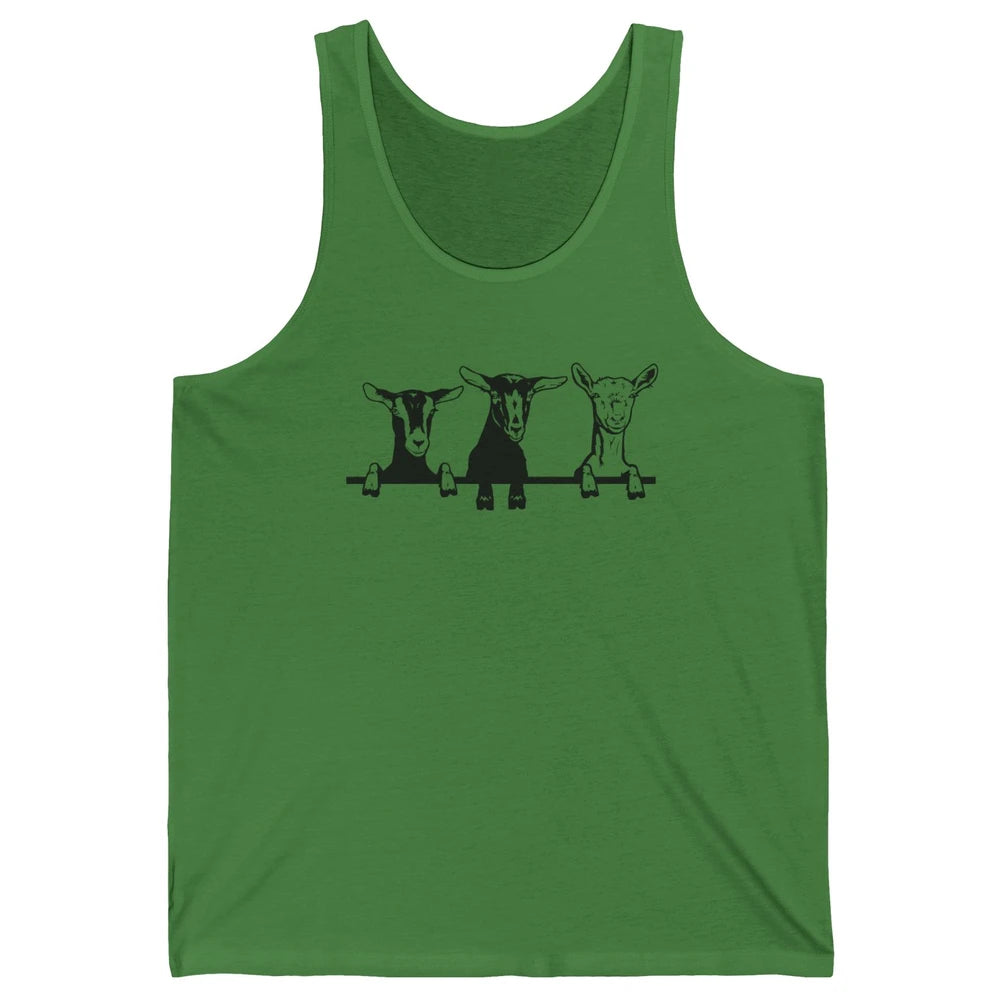 Cute Goats Farm Funny Face Farming Animal Mate Woman Men Unisex Jersey Tank
