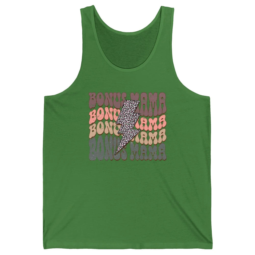 Retro Bonus Mama Leopard Lightning Bolt Western Stepmother Unisex Jersey Tank