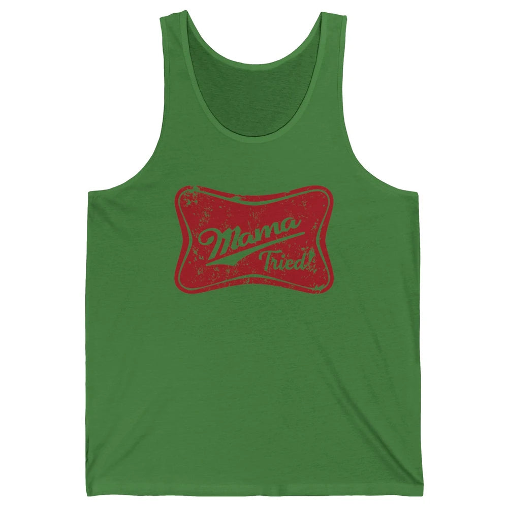 Retro Mama Tried Beer Mama Western Country Mom Drinking Gift Unisex Jersey Tank