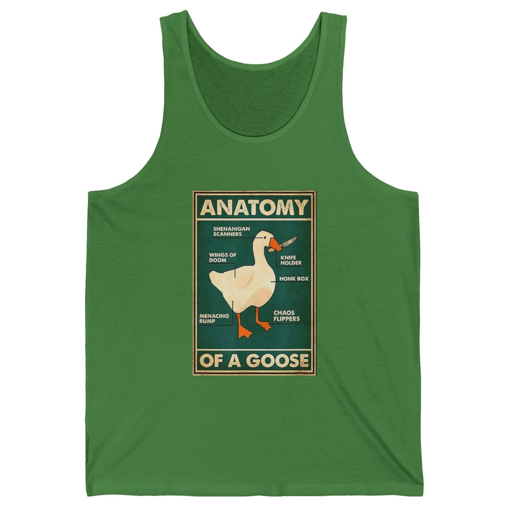 Funny Anatomy Of Goose With Knife Sarcastic Nurse Life Duck Unisex Jersey Tank