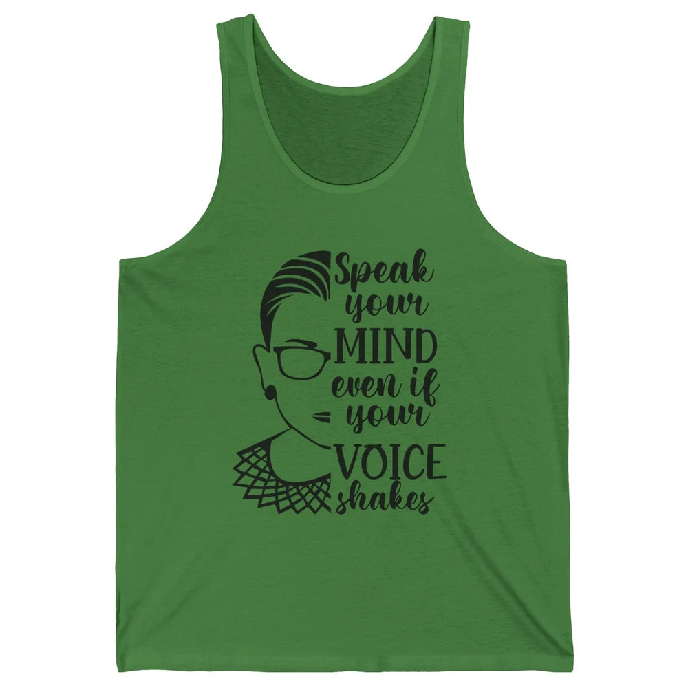 Retro Notorious RBG Speak Your Mind Even If Your Voice Shake Unisex Jersey Tank