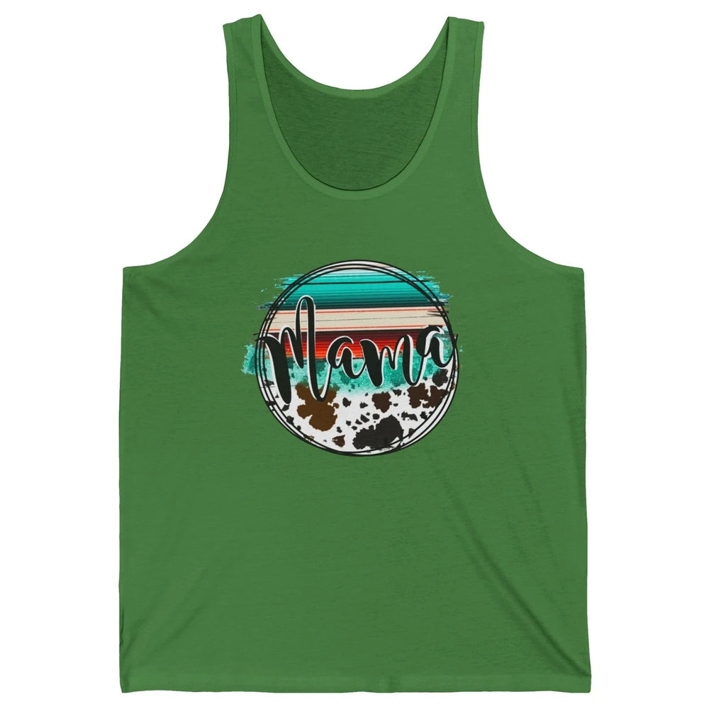 Western Country Boho Mama Cowhide Turquoise Western Mama Unisex Jersey Tank