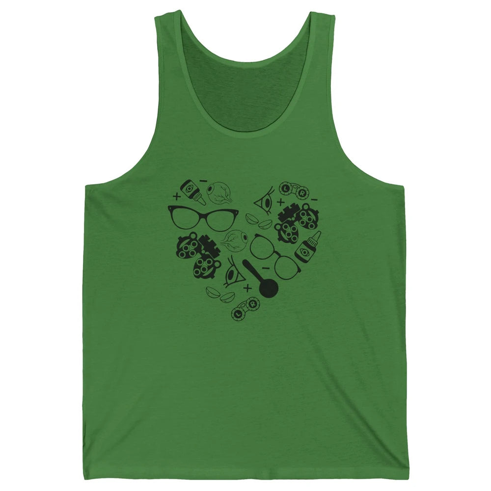 Optometry Ophthalmic Technician Symbols Heart Optician Life Unisex Jersey Tank