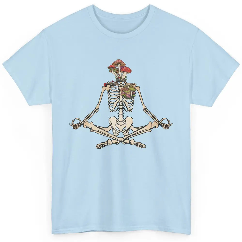 Vintage Skeleton Rib Mushroom Yoga Plants Lover Gardening Classic Unisex T-Shirt