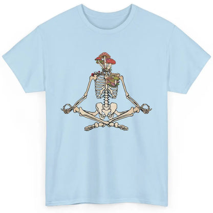 Vintage Skeleton Rib Mushroom Yoga Plants Lover Gardening Classic Unisex T-Shirt