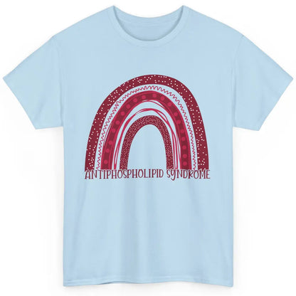 Antiphospholipid Syndrome Awareness APS Burgundy Rainbow Classic Unisex T-Shirt