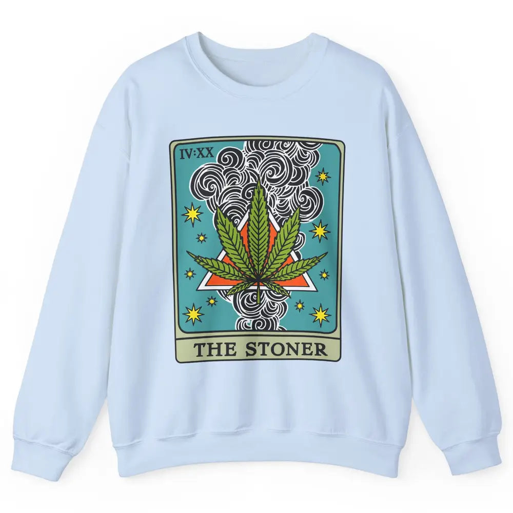 Vintage Weed The Stoner Tarot Card Weed Cannabis Marijuana Unisex Crewneck Sweatshirt