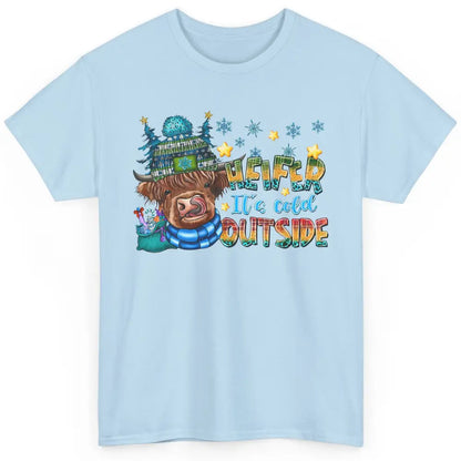 Retro Christmas Highland Cow Heifer It's Cold Outside Winter Classic Unisex T-Shirt