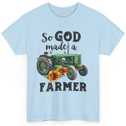 Vintage Retro Tractor God Made A Farmer Proud Farmer Farming Classic Unisex T-Shirt