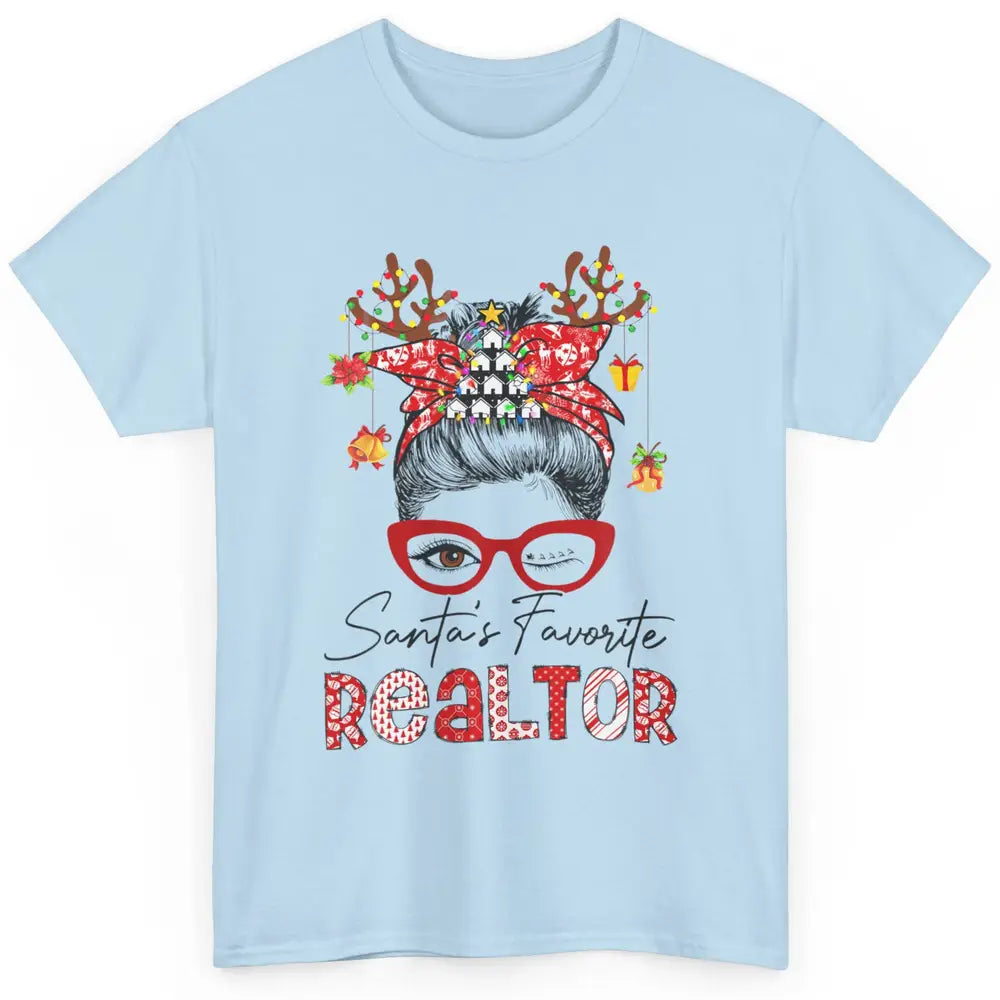 Merry Christmas Xmas Santa Messy Hair Realtor Real Estate Classic Unisex T-Shirt