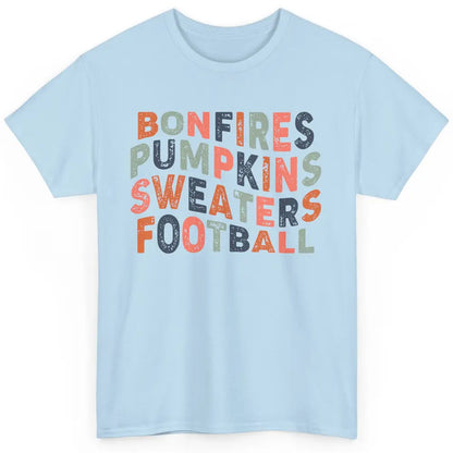 Retro Fall Bonfires Pumpkins Swaeaters Football Thanksgiving Classic Unisex T-Shirt