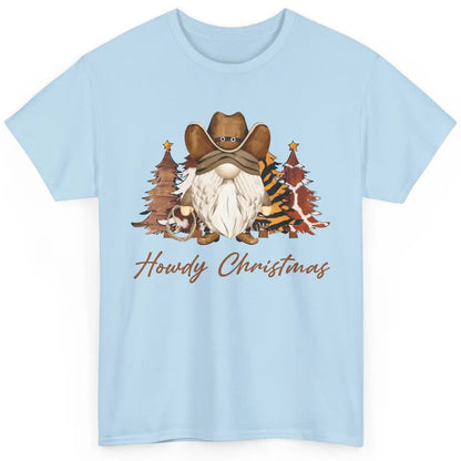 Retro Leopard Cowboy Gnome Howdy Christmas Western Holiday Classic Unisex T-Shirt