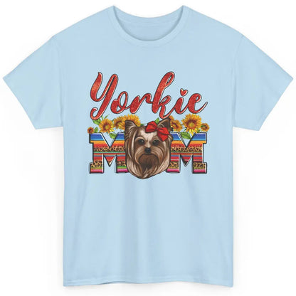 Yorkie Mom Sunflowers Leopard Yorkshire Terrier Dog Mom Gift Classic Unisex T-Shirt