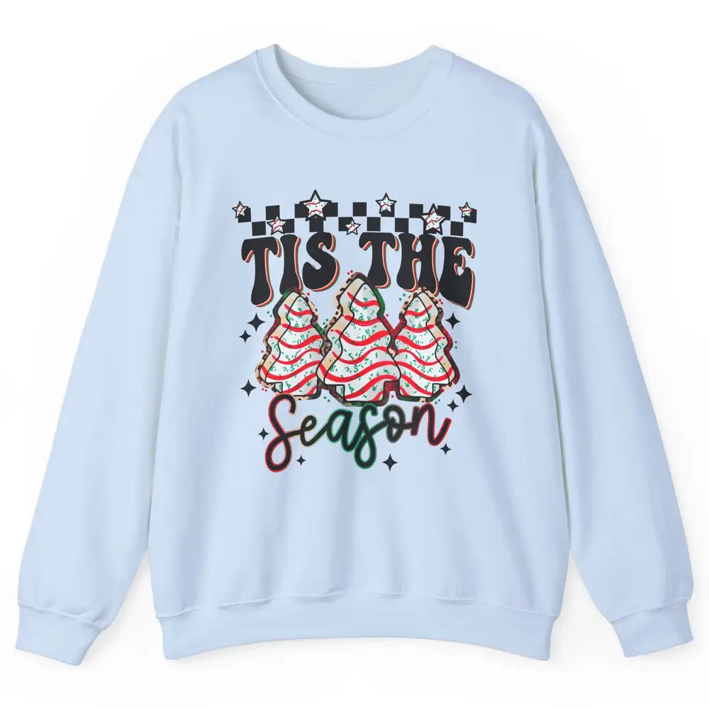 Funny Christmas Tree Cake Tis The Season Debbie Western Xmas Unisex Crewneck Sweatshirt