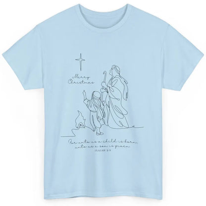 Merry Christmas Unto Us Child Is Born Christian Bible Verse Classic Unisex T-Shirt