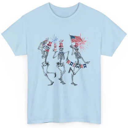 4th July Independence Day Dancing Skeletons America Flag Classic Unisex T-Shirt