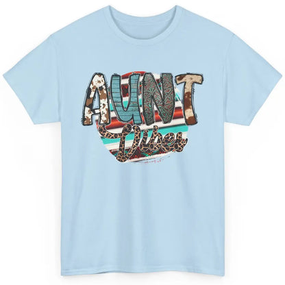 Aunt Vibes Cowhide Leopard Turquoise Western Country Auntie Classic Unisex T-Shirt