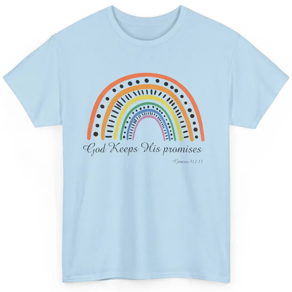 Retro Rainbow God Keeps His Promises Christian Religious Classic Unisex T-Shirt